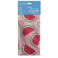 MillBrook Papier de soie avec motif imprimé, Melons d'eau, 5 feuilles par paquet, caisse de 12 (93072)-Papier de soie
