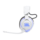 JBL - Quantum 910P Casque de jeu console supra-auriculaire sans fil pour Playstation - Blanc/Bleu-Micro à perche rabattable pour couper le son avec suppression de l'écho et du bruit