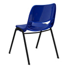 Flash Furniture – Chaise coquille empilable et ergonomique Hercules, cadre noir et siège de 14 pouces, bleu marine-Siège et dossier en plastique marine