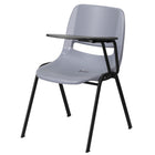 Flash Furniture – Chaise coquille ergonomique avec tablette rabattable à gauche, gris (RUTEO1GYLTAB)-Bureau de taille compacte