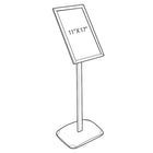 Azar Displays – Présentoir de plancher à cadre incliné, 11 x 17 po (300242-SLV)-Supporté par une base et un poteau droit en métal et peut être utilisé à l’horizontale ou à la verticale