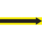 Accuform Signs - Étiquettes Autocollantes Pour Tuyaux, 12 L X 2-1/2 H, Dia Du Tuyau 2-1/2 - 6po, Noir Sur Jaune, paquet de 4-Couleurs Noir sur jaune