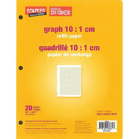 Staples - Papier de rechange, quadrillé 10:1 cm - 20 feuilles-Que vos reliures soient bien remplies
