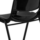 Flash Furniture – Chaise ergonomique Hercules, empilable, cadre noir, siège de 14 po, noir-Conception ergonomique