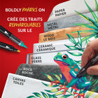 Marqueurs créatifs Sharpie - acryliques à base d’eau - pointe pinceau - couleurs assorties - paquet de 12-Marqueurs de couleur vive qui créent des traits éclatants sur les surfaces claires et foncées et font des traits saisissants sur le papier, le métal, le bois, la céramique, le verre, la roche et les toiles