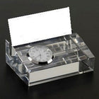 Elegance - Horloge avec porte-cartes-Horloge élégante en cristal optique avec porte-cartes professionnels ajouter une touche de classe à votre bureau.