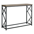 Monarch Specialties - 3533 Table D'Appoint 44 po L - Console D'entrée Taupe/Noir-Surface moderne et stylée d'aspect bois en taupe