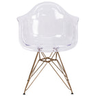 Chaise d’appoint transparente Allure avec cadre doré (FH-132-CPC1-GG)-Chaise d'appoint latérale