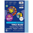 Papier de construction Pacon Tru-Ray, 9" x 12", bleu ciel, 500 feuilles-Papier au sulfite épais de 76 lb, 100 % teint en cuve avec des fibres plus longues et plus résistantes.