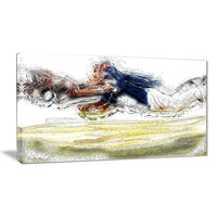 Designart – Retrait de baseball, imprimé sur toile (PT2557-32-16)-Impression