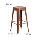 Tabouret de bar sans dossier de 30 po, intérieur/extérieur, cuivré (ET-BT3503-30-POC-GG)-5