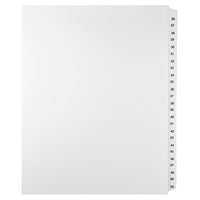 Mark Maker – Ensemble d’onglets séparateurs juridiques blancs, 1/25 onglets, format lettre, sans trous, numéros 26 à 50-Onglets séparateurs blancs, 1/25 onglets