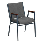 Flash Furniture – Chaise empilable grise à motifs robustes à revêtement et accoudoirs Hercules rembourrée de 3 po-Style contemporain