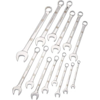 Dynamic Tools – Ensemble de clés à combinaison SAE, fini chromé miroir, 3/8 à 1 1/4 po, 14 pièces-Comprend : 3/8 po, 7/16 po, 1/2 po, 9/16 po, 5/8 po, 11/16 po, 3/4 po, 13/16 po, 7/8 po, 15/16 po, 1 po, 1 1/16 po, 1 1/8 po, 1 1/4 po