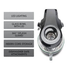 Kenmore Elite - Ovation batteur sur socle de avec couvercle pour verser - 5 qt - gris métallique-Bol en verre de grande capacité de 5 qt avec couvercle de rangement