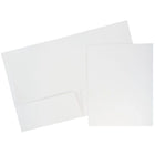 JAM PaperMD – Chemises de présentation à 2 pochettes plastifiées et lustrées, blanc, 25/paquet-Chemises en papier cartonné blanc lustré
