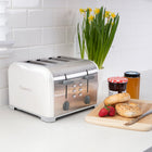 Kenmore - Grille-pain à 4 tranches avec commandes doubles - Blanc-Selecteur numerotes qui offrent 9 options de degre de brunissement