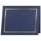 St. James - Porte-certificats/porte-documents - bordure dorée - finition lin - bleu marine - paquet de 5 - 83846-Insertion facile de documents de format lettre (8-1/2 x 11 po) dans les fentes d'angle découpées à la forme