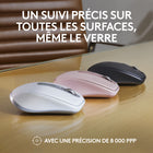 Logitech - MX Anywhere 3S Souris sans fil - Rose-Capteur haute précision à fond noir avec une résolution allant jusqu'à 8 000 ppp