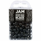 JAM PAPER - Punaises Colorees, Punaises Carte à Tête Ronde, Noir, Paquet de 100-Punaises en plastique