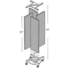 Azar Displays – Présentoir rotatif à panneaux perforés 4 côtés, base à roulettes 16 x 60po, transparent translucide (700421-CLR)-Dimensions totales de 28 1/2 larg. x 64 de haut. (po)