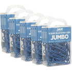 JAM Paper – Trombones géants, bleu pâle, 5 paquets de 75, total de 375 (221819034g)-Bleu pâle