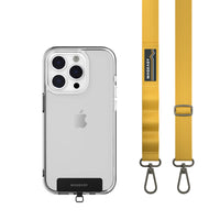 SwitchEasy - MagEasy Carte à sangle avec tour de cou amovible et lanière de téléphone - Sangle de 20 mm - Jaune moutarde-Pas besoin de compromis entre forme et fonction