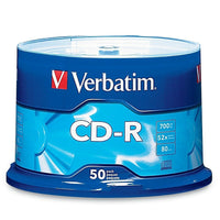 Verbatim – Disques vierges 52x CD-R, capacité de 700 Mo, surface étiquetée, cylindre, 50/paquet (94691)-Disques CD-R vierges