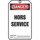 Accuform Signs - Étiquettes De Verrouillage, Plastique, 3-1/8po La X 5-7/8po H, Français, paquet de 25-Hauteur 5-7/8po