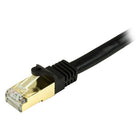 StarTech Câble de raccordement Ethernet Cat6 blindé, 5 pi, noir (C6ASPAT5BK)-Protecteurs de pinces pour connecteur RJ-45 empêchent le câble de s’accrocher ou de briser pendant l’installation