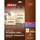 Avery 22823 Étiquettes rectangulaires, imprimables jusqu'au bord, permanentes, ivoire nacré, laser/jet d''encre, 3" x 3-3/4"-1