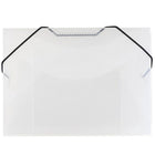 JAM Paper  - Étui pour fiches et CD avec fermeture à élastique, 5 1/2 x 7 1/2 x 3/8 po, transparent, paquet de 4-transparent