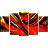 Designart – Imprimé sur toile abstrait, lignes de feu, rouge (PT3011-373)-Impression