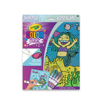 Ensemble feuilles et marqueurs Scintillant Crayola - Sirènes-Comprend 12 pages à colorier Color Magic et 6 marqueurs à trait large Color Magic.