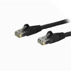 StarTech  Câble de raccordement Ethernet Cat6 avec connecteurs antiaccrochements RJ-45, noir, 8 pi (N6PATCH8BK)-Protecteurs de pinces pour connecteur RJ-45 empêchant les câbles de s’accrocher et de se briser pendant l’installation