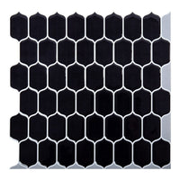 CTG – Carreaux muraux à motif ovale, noir, 6 pièces-Ensemble : 6 carreaux muraux en tout