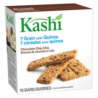 Kashi - Brisures de chocolat et chia Barres croquantes aux 7 grains avec quinoa - 40 g - paquet de 5-Fournir un mélange de céréales complètes, savoureuses et nutritives
