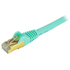 StarTech.com - Câble de raccordement Ethernet Cat6 blindé, 5 pi, turquoise (C6ASPAT5AQ)-Protecteurs de pinces pour connecteur RJ-45 empêchent le câble de s’accrocher ou de briser pendant l’installation