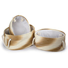CTG - Paniers de rangement ovales Ombre, ensemble de 3, beige-Grand : 17 long. x 7,5 haut. x 11,5 lar. (po) / Moyen : 15 long. x 6,75 haut. x 10,75 lar. (po) / Petit : 12,5 long. x 5,75 haut. x 9 lar. (po)