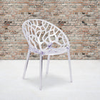 Chaise d’appoint transparente empilable série Specter (FH-156-APC-GG)-Pour une utilisation extérieure