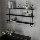 Can-Bramar Modernatta 3 Tier Wall Mounted Bookcase - Matte Black-7 lb réparties uniformément.