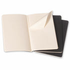 Moleskine - Cahiers personnels Cahier noirs, format de poche, réglés, 3 1/2 x 5 1/2 po, paq./3-Couvertures en carton ondulé noir flexible et robuste