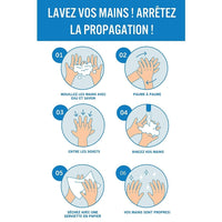 Autocollant Mark Maker Français Cling Decal - Lavez Vos Mains! Arretez La Diffusion!-Autocollant autocollant français au dos
