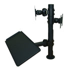 TygerClaw – Support double moniteur pour bureau pour point de vente avec plateaux pour clavier, 20,9 x 22.8 x 11,8 (po), noir-Support pour bureau de taille moyenne