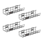 ShoppingAll - Chemin de câbles sous le bureau - Noir - Lot de 4-Rack Large Et Spacieux:Profitez de notre espace de rangement de 120 mm x 420 mm qui garde les câbles et multiprises hors de vue pour un poste de travail sans encombrement