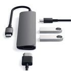 Satechi Adaptateur 4K USB-C Multi-Ports Mince - Gris sidéral-Port de type C, PASS-THROUGH CHARGING