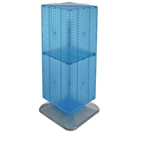 Azar Displays – Présentoir de plancher lesté à panneaux perforés emboîtables sur 4 côtés, bleu, 40 x 14 x 14 po, (701435-BLU)-Pivote sur une base carrée lestée
