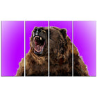Designart – Imprimé sur toile, violet, grizzly féroce, 5 panneaux (PT2348-271)-Impression