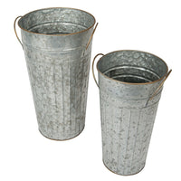 CTG Brands – Vase de la collection Modern Farmhouse, paq./2, 10 po x 13,75 po, argent industriel -Dimensions (po) : Grand : 13,75 haut. x 10 prof. ; Petit : 12 haut. x 7,5 prof. 