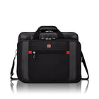 SWISSGEAR Mallette pour ordinateur portatif de 15,6 po, chargement sur les dessud, noir-SWISSGEAR a conçu une mallette légère, durable et élégante pouvant contenir un ordinateur portable de 15,6 pouces. Elle est dotée de poignées confortables et d'une bandoulière réglable et amovible pour faciliter le transport. La grande poche avant est équipée d'un organiseur pour ranger tous vos effets personnels. La sangle d’empilage rapide qui se glisse autour d’une poignée télescopique de valise est un accessoire esse